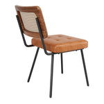 Ergonomic Dining Chair Set of 4, Rattan Retro Design, Faux Leather