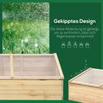 Wooden Greenhouse Cold Frame, Planter System 100x50x35 cm, Natural Fir/PC Board
