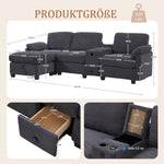 Sofa - Comfort Foam, Removable Console, USB-C, Storage Ottoman - Corduroy
