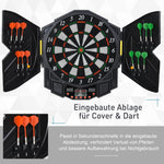 Electronic Dartboard with Door, 216 Games, 4 LEDs, 12 Arrows, ABS PP