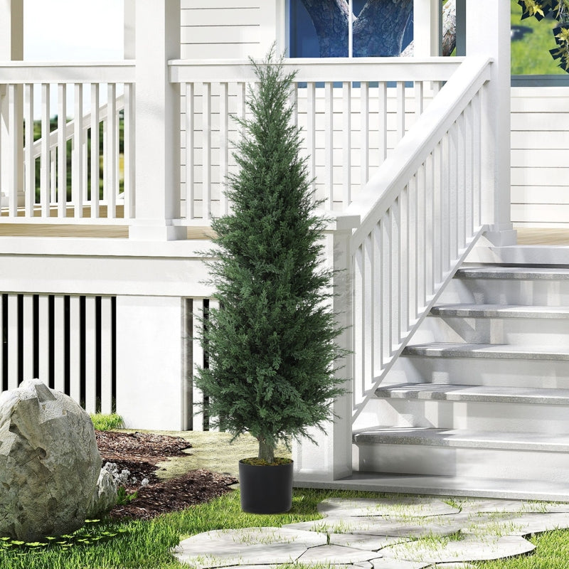 Artificial Cypress Plant, 120cm UV-resistant Tree, Green