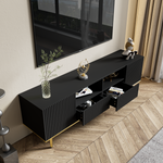 TV Cabinet, Modern with Golden Feet and Edge