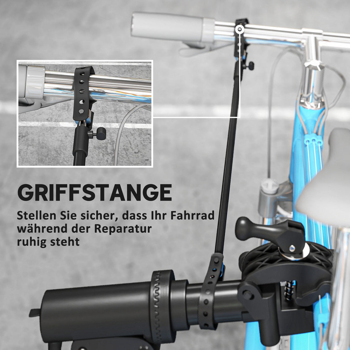 Bicycle Assembly & Repair Stand, 40 kg Capacity Foldable Height-Adjustable 360° Rotatable, Black Metal
