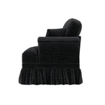 Windsor Sofa RSF with 1 Cushion and Removable Skirt, Black Chenille