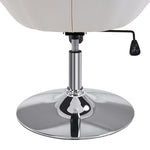 Work Stool Swivel Height-Adjustable Chrome-Plated Black/White PU Steel