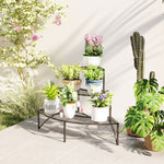 3-Tier Plant Stand, Metal Flower Shelf, 60cm High, Black