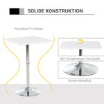 Bistro Table, Height Adjustable Square, Steel White