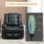 Electric Massage Chair Recliner Faux Leather Wood Steel Black