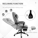 Office Chair Ergonomic Swivel Adjustable with Footrest, Linen