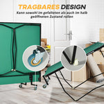 Table Tennis Table, Foldable with Wheels & Set, Steel Green