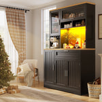 Tall Display Cabinet LED Lighting 104x40x180cm White/Black