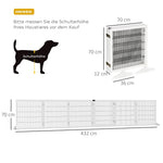 Dog Barrier, Adjustable Safety Gate, Foldable, 6 Panels, Wooden, White