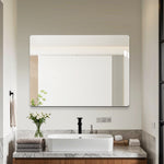 Frameless Bathroom Mirror 50x70 cm, Rounded Corners, Silver Glass