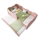 Upholstered Daybed Sofa Bed 90x190cm Pull-out Slatted Base, Pink Velvet
