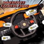 Kids Electric Ride-On Car with Remote Control, LED Lights and USB, Orange