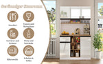Modern Kitchen Cabinet with Drawers Adjustable Shelves Open Storage - White