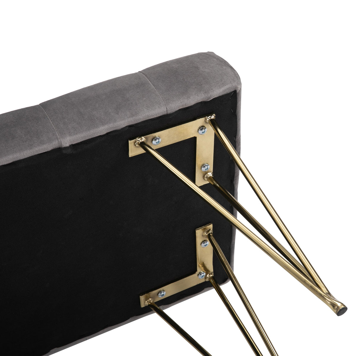 Shoe Bench, Velvet Cover, Entrance Area, Grey