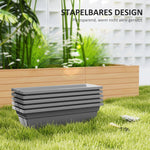 5 Plastic Flower Pots Stackable Weatherproof for Indoor Outdoor Use, Grey