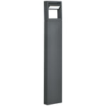 Garden Lamp, Warm White LED Bollard Path Light, IP65 Waterproof, Dark Gray Aluminum