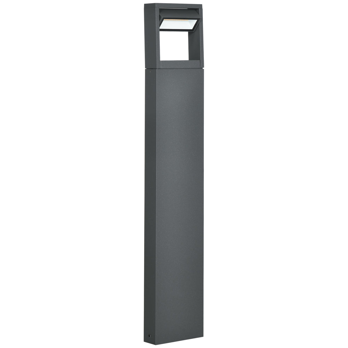 Garden Lamp, Warm White LED Bollard Path Light, IP65 Waterproof, Dark Gray Aluminum