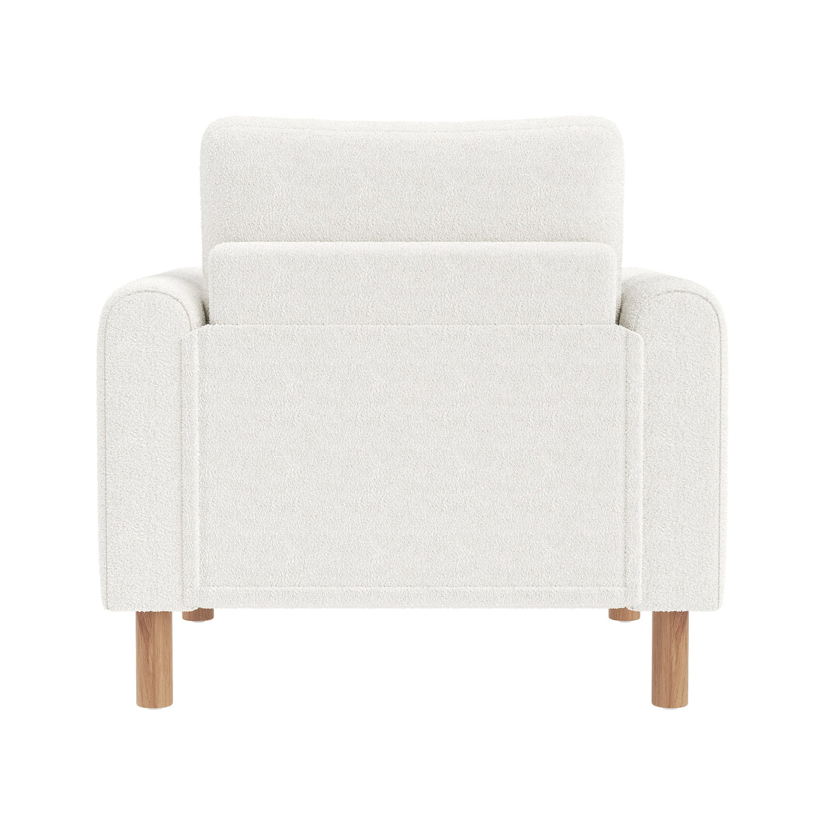 Armchair, Thick Cushion & Soft Upholstery, White