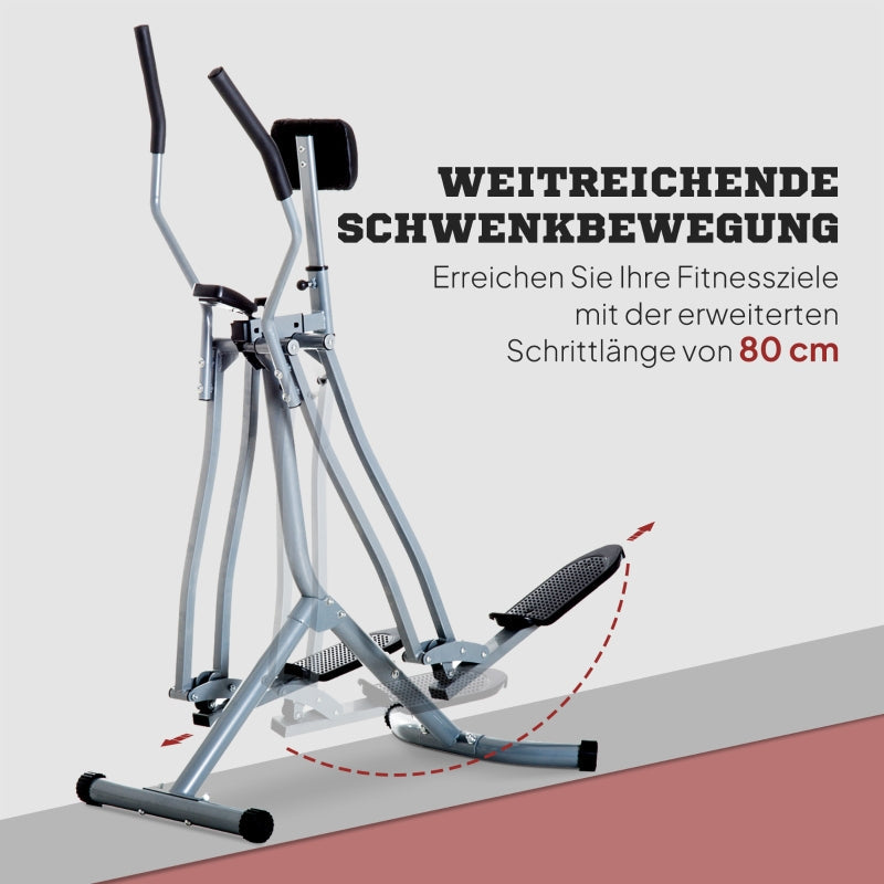 Cross Trainer, Exercise Bike, LCD Display, Adjustable, Steel Gray