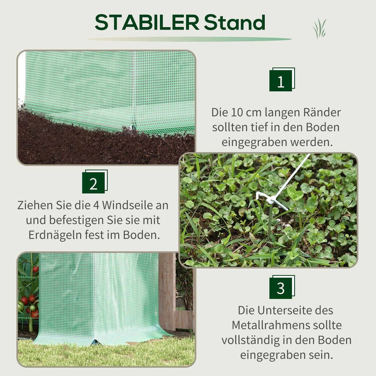 Outsunny Greenhouse with Roll-Up Door and Side Window, 200 x 76 x 168 cm, Green PE Mesh Film