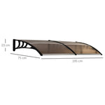 Front Door Canopy, Polycarbonate, Brown