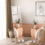 Full Length Mirror, Standing Wall Wardrobe Dressing, 45x160cm, Silver