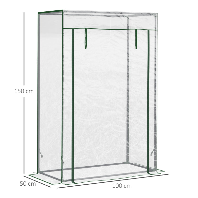 Greenhouse Cold Frame, Roll-Up Door, Steel Plastic, Transparent