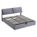 Upholstered Bed 180x200 with Hydraulic Storage, Grey Velvet