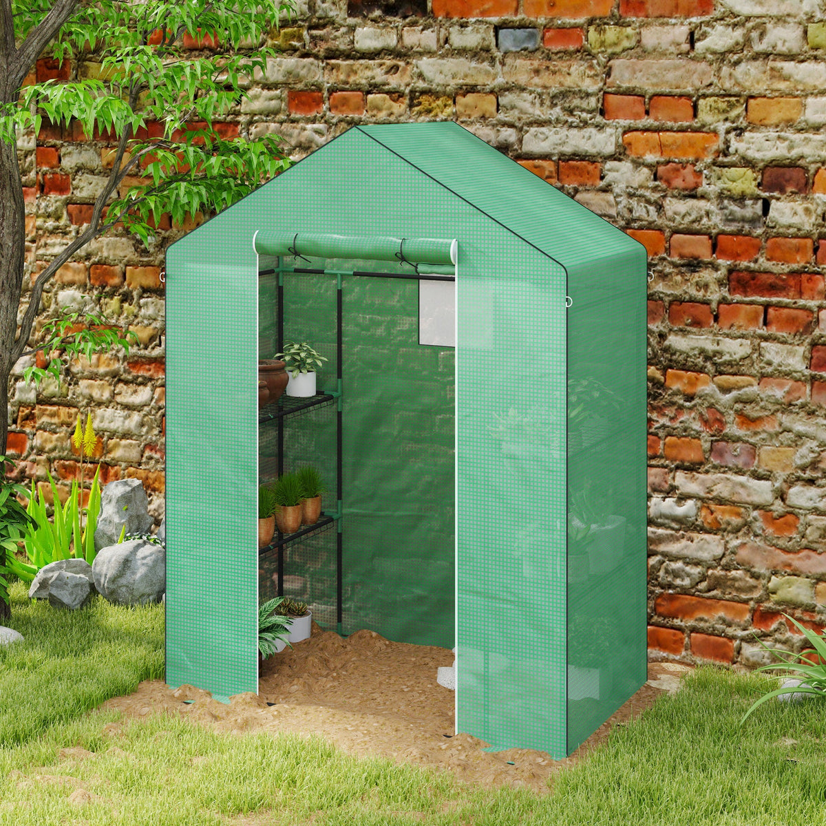 Greenhouse, Roller Door Window Shelves, Steel