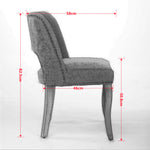 Wooden Dining Chairs Set of 2, Modern Fabric Upholstered Farmhouse Dinner Chair, Black