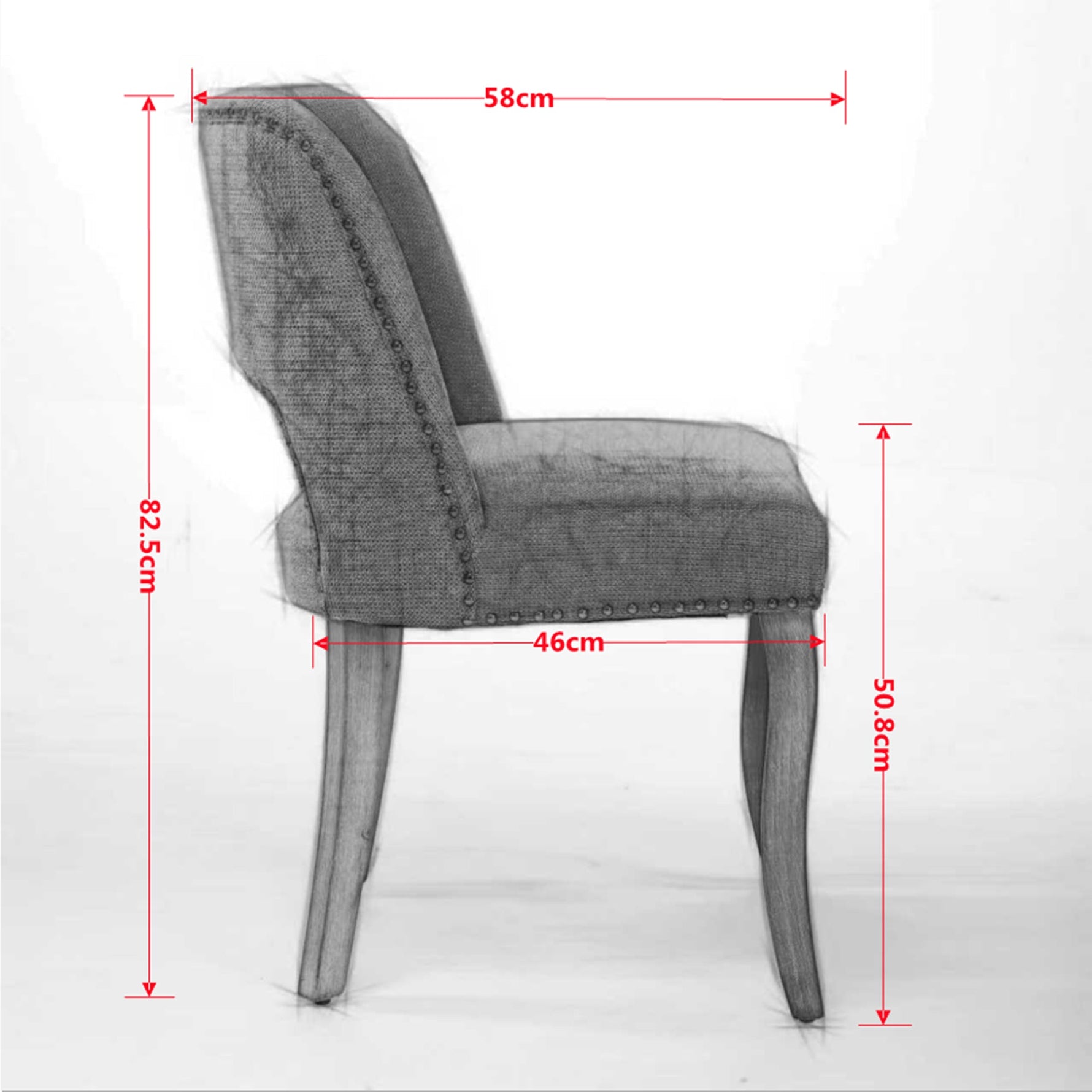 Wooden Dining Chairs Set of 2, Modern Fabric Upholstered Farmhouse Dinner Chair, Black