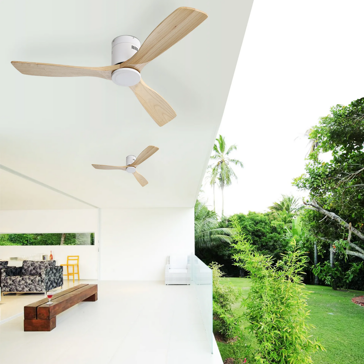 Ceiling Fan 52-Inch, Reversible DC Motor, 3 Solid Wood Blades