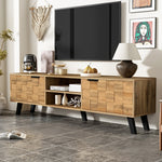 Modern TV Cabinet with 2 Doors, 2 Open Compartments - 160.5 x 35.5 x 45 cm