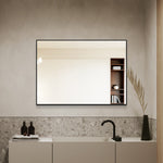 Bathroom Mirror 50x70 cm, Copper-Free HD Wall Mirror, Black Aluminum