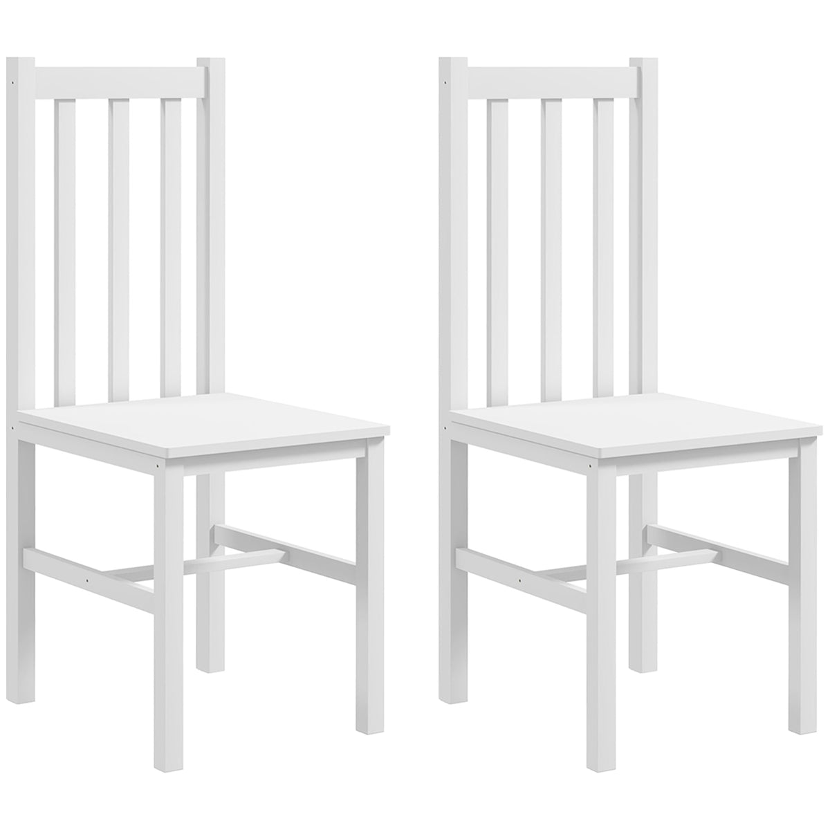 Dining Chairs, Set of 2, 120 kg, Pinewood White