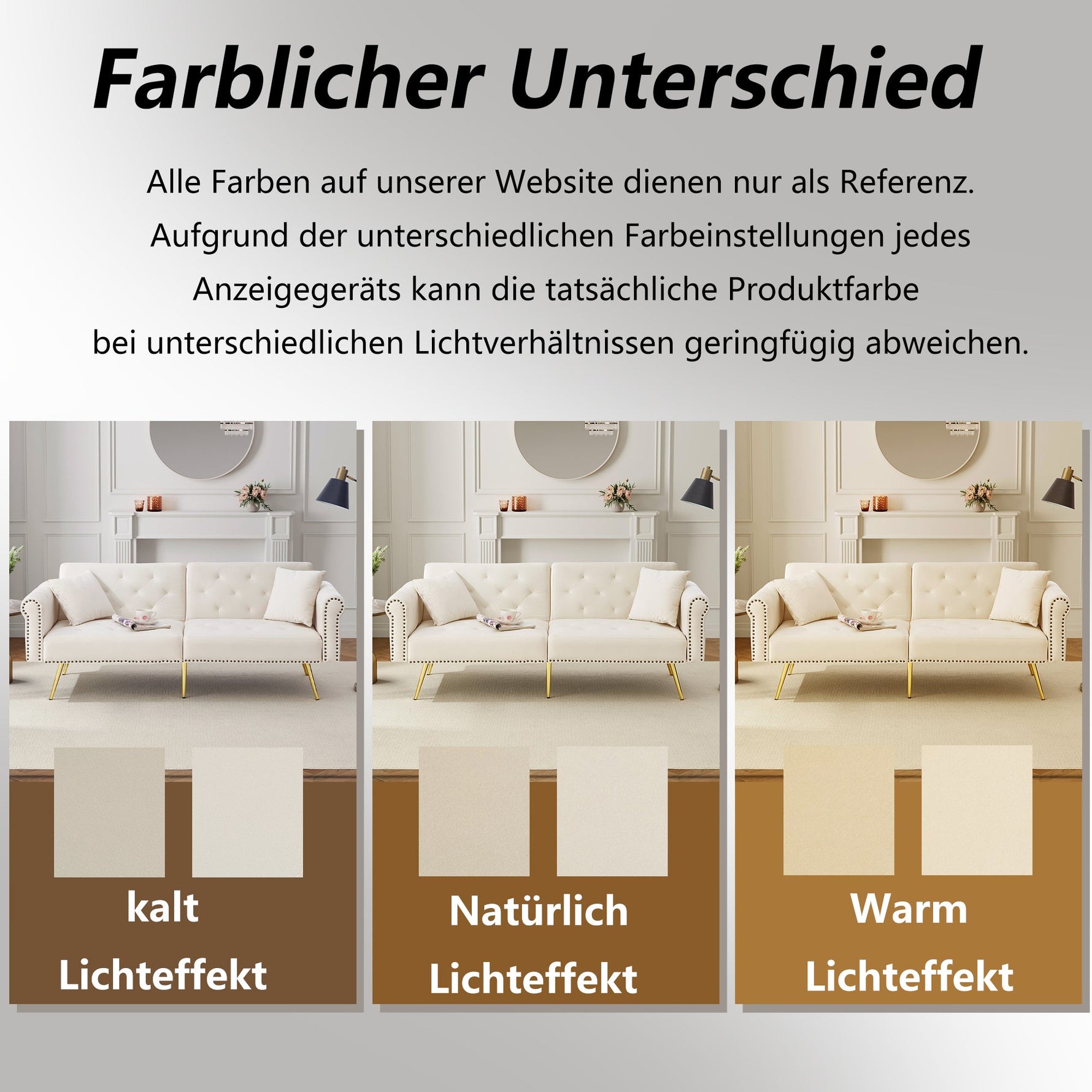 2-Seater Sofa Bed 3-Position Adjustable Back Gold Legs - Velvet