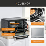 Mini Oven 21L, 3 Cooking Modes, 1400W, Black+Silver