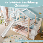 Children's Bunk Bed Slide Stairs Storage Scandinavian Solid Wood