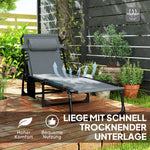 Folding Sun Lounger, Padded 5-Position Adjustable Weatherproof, Dark Grey