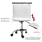 Office Chair, Adjustable Height, 120 kg, White Leather
