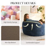 Curved High-Back Bean Bag Chair with Full-Body Contour Support