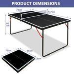 Foldable Table Tennis Table with Net, Paddles and Balls, 4.5FT Portable, Black