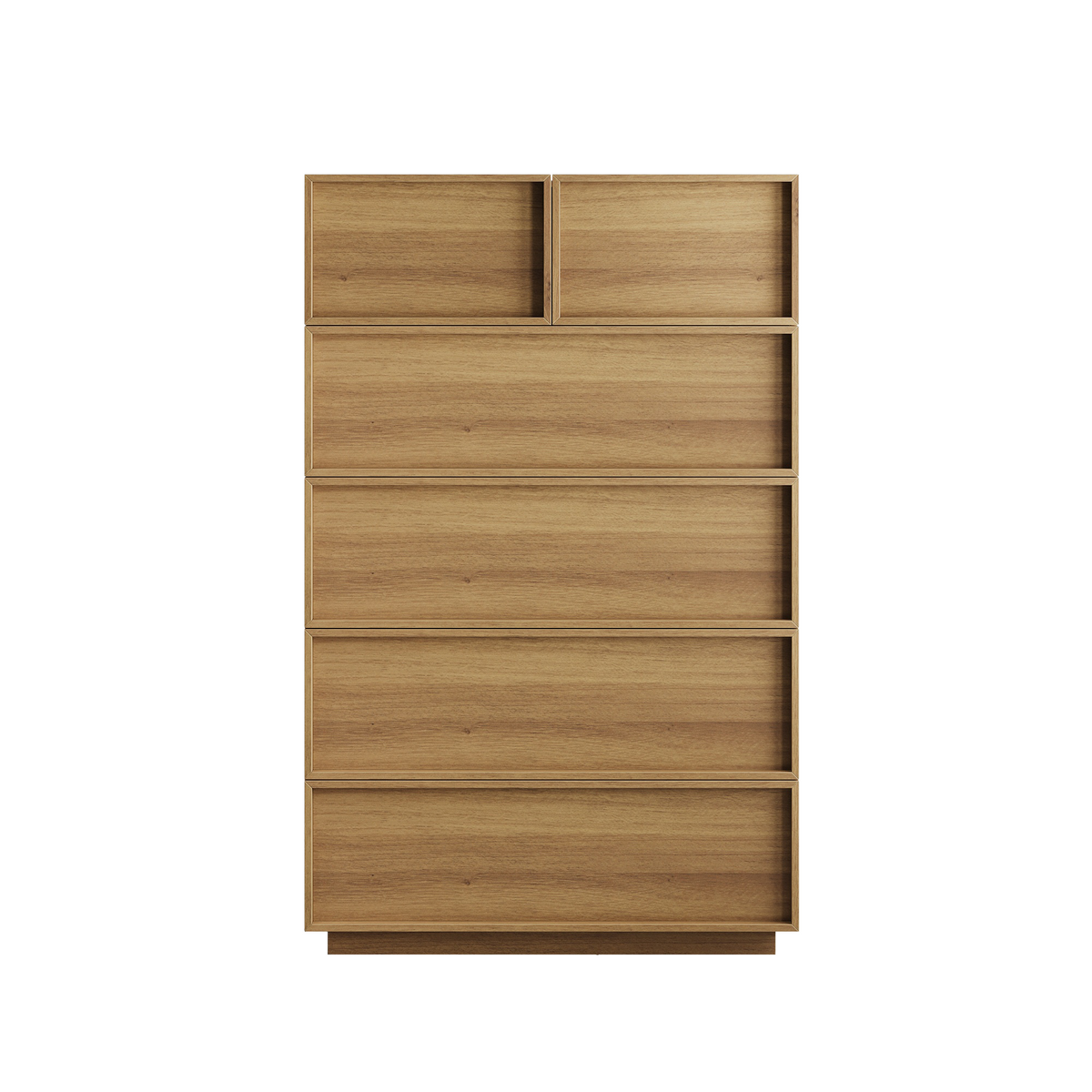 Chest of Drawers with 6 Drawers and Dressing Table, 80x48x127cm, Oak Color Wood