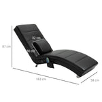 Leather Recliner with Massage Function, 8 Massage Points, Remote Control, High Backrest, Black