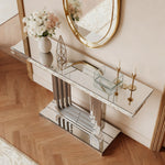 Mirrored Console Table 120cm Modern U-Shape - Silver