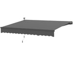 Clamp Awning, Hand Crank Solar Light Articulated Arm UV 50+ 400cm, Gray