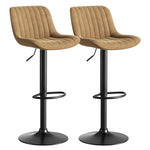 Dining Room Bar Stool Swivel Chairs, Set of 2, Height Adjustable, 360° Swivel, Velvet